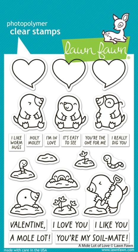Lawn Fawn - Stempelset "A Mole Lot Of Love" Clear Stamps
