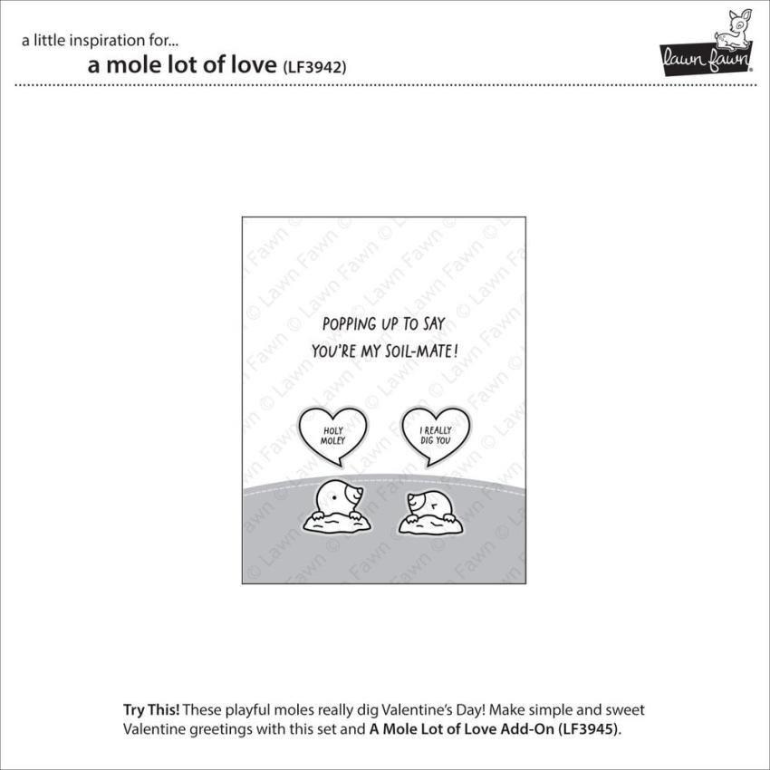 Lawn Fawn - Stempelset "A Mole Lot Of Love" Clear Stamps