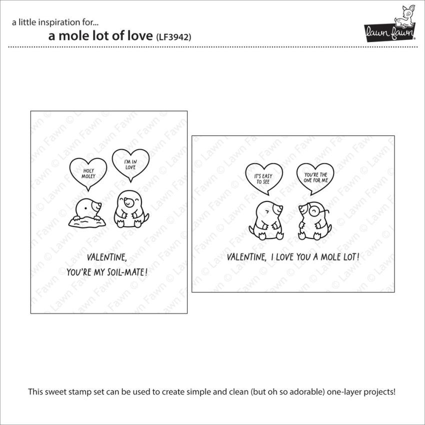 Lawn Fawn - Stempelset "A Mole Lot Of Love" Clear Stamps