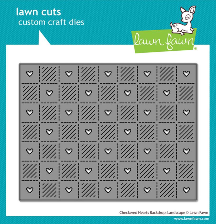 Lawn Fawn - Stanzschablone "Checkered Hearts Backdrop Landscape Stand-Alone" Dies