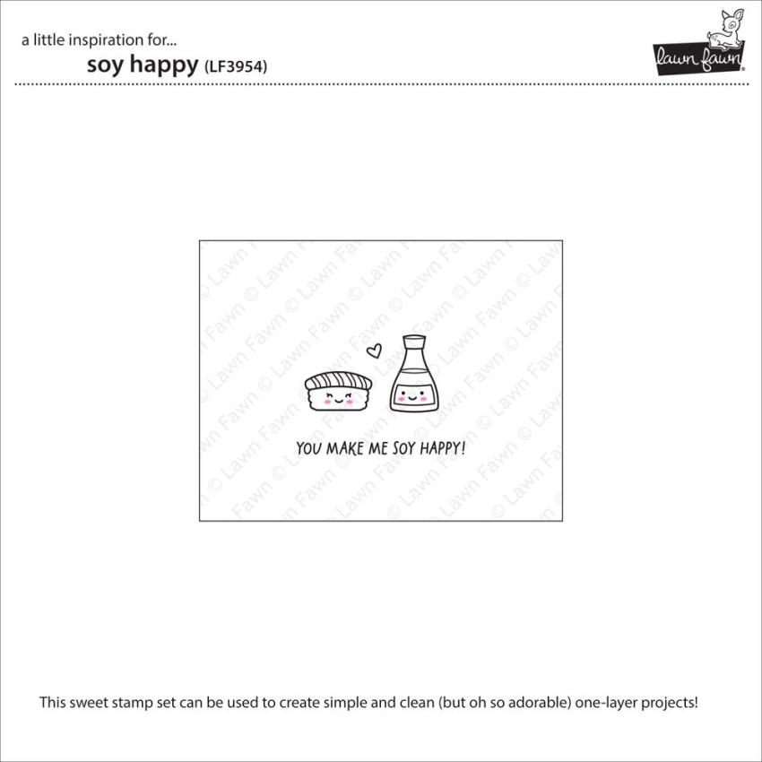 Lawn Fawn - Stempelset "Soy Happy" Clear Stamp