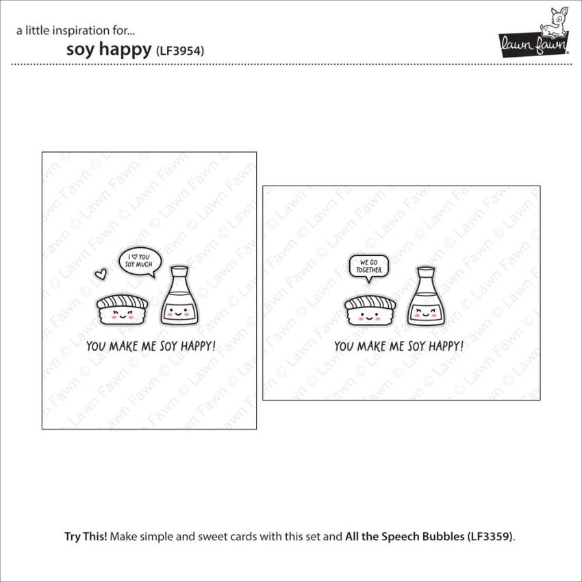Lawn Fawn - Stempelset "Soy Happy" Clear Stamp