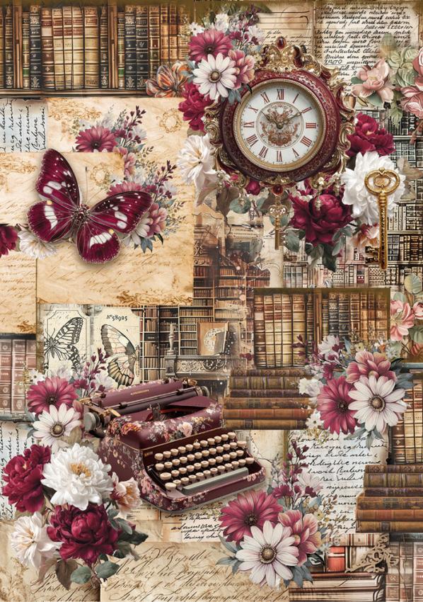 Ciao Bella - Decopatch Papier "Book Lovers" Mixed Media Rice Paper A5 - 8 Bogen