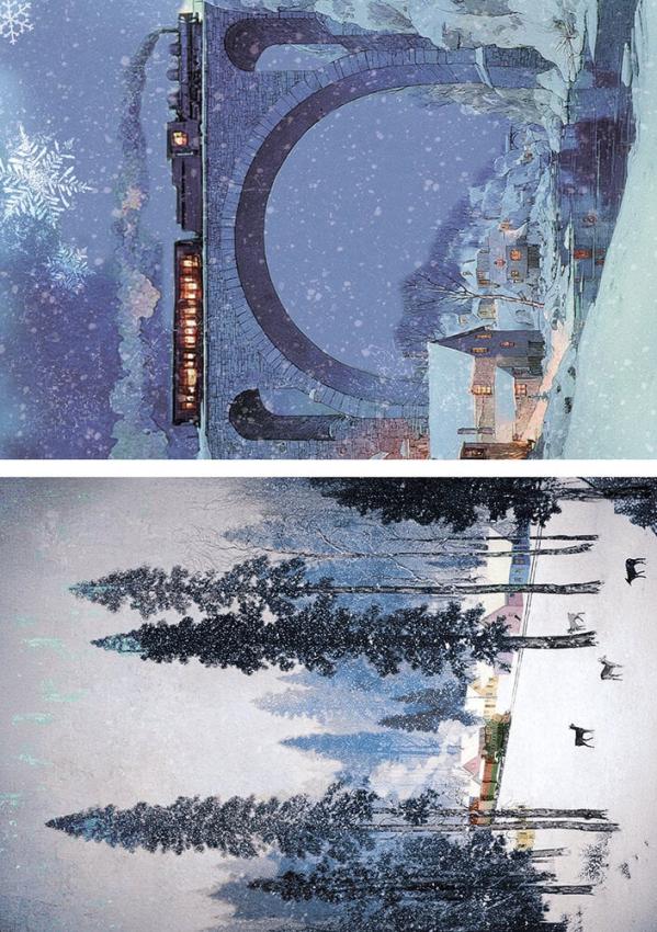 Ciao Bella - Decopatch Papier "Polar Railway" Mixed Media Rice Paper A5 - 8 Bogen