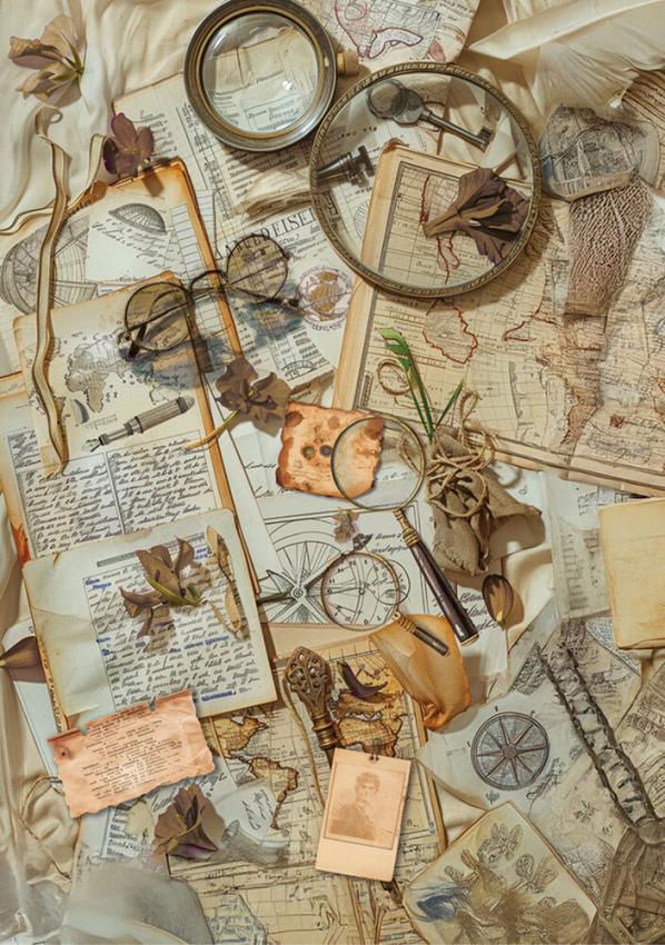 Ciao Bella - Decopatch Papier "The Last Mystery" Mixed Media Rice Paper A5 - 8 Bogen