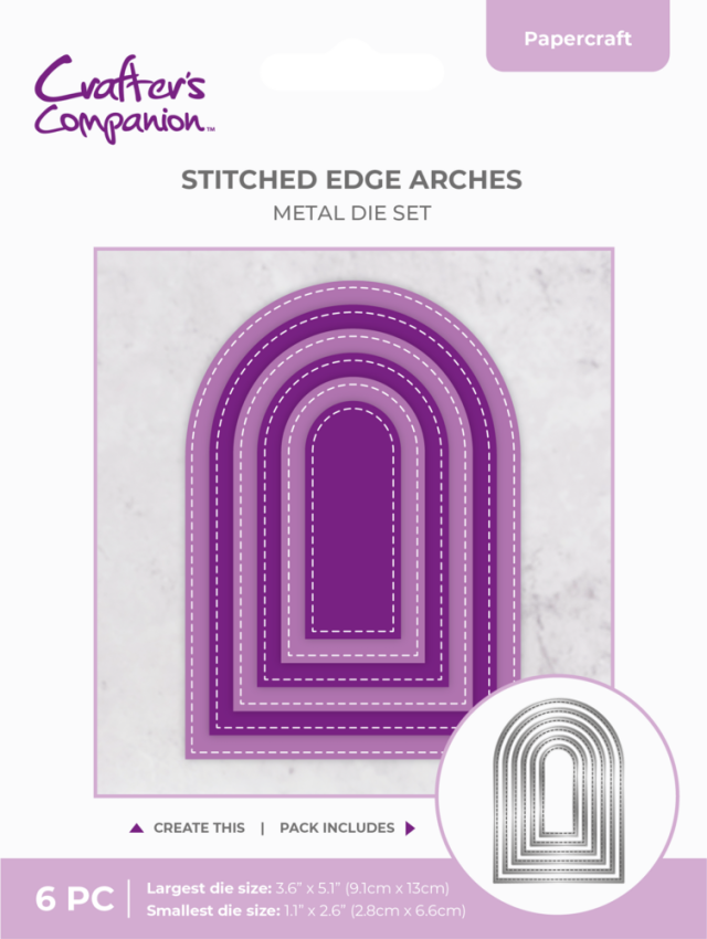 Crafters Companion - Stanzschablone "Stitched Edge Arches" Dies