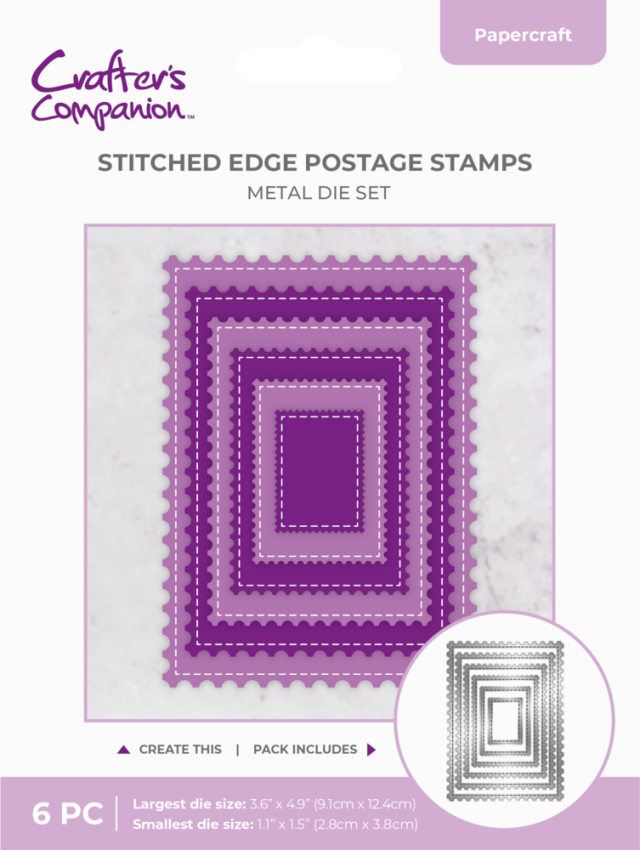 Crafters Companion - Stanzschablone "Stitched Edge Postage Stamps" Dies