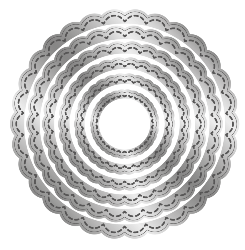 Crafters Companion - Stanzschablone "Stitched Edge Scalloped Circles" Dies
