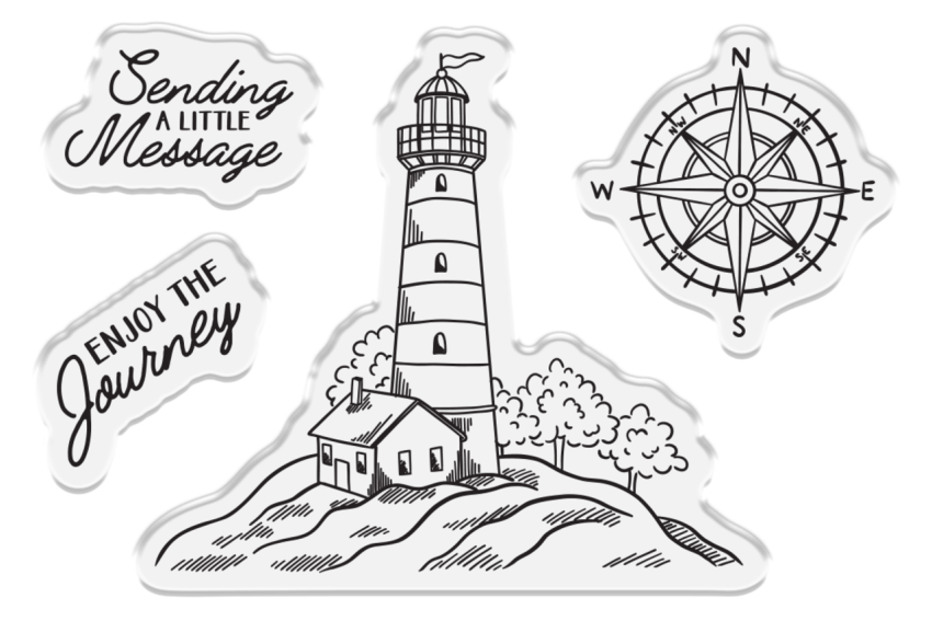 Crafters Companion - Stempelset & Stanzschablone "Lighthouse Scene" Stamp & Dies