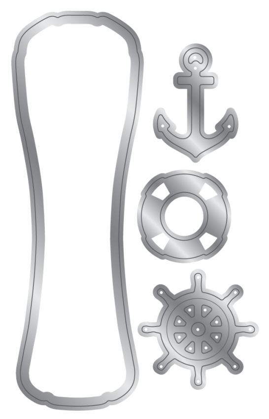 Crafters Companion - Stempelset & Stanzschablone "Message Scroll" Stamp & Dies