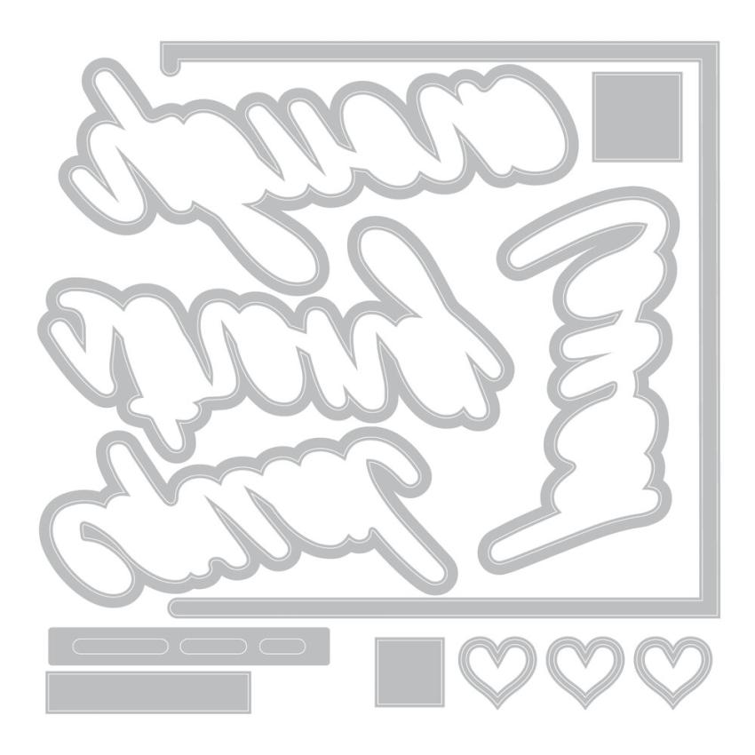 Sizzix - Stanzschablone & Stempelset "Affirmations" Thinlits Craft Dies & Clear Stamps by 49 and Market