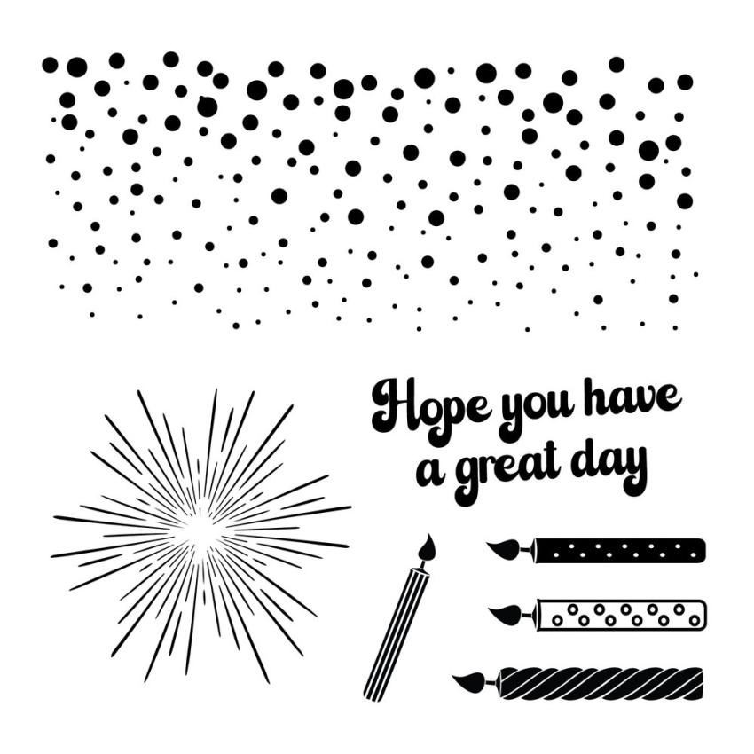 Sizzix - Stanzschablone & Stempelset "Birthday Wishes" Thinlits Craft Dies & Clear Stamps by 49 and Market