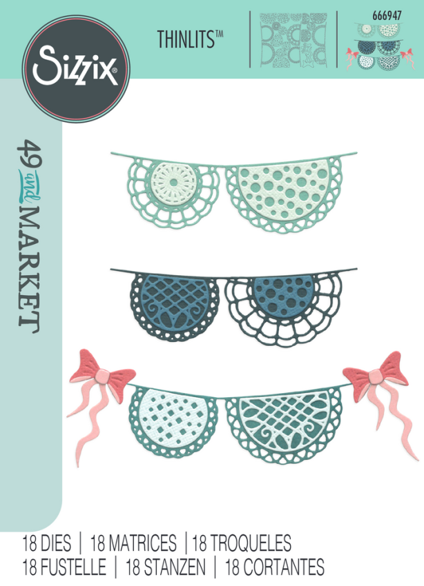 Sizzix - Stanzschablone "Doily Banner" Thinlits Craft Dies by 49 and Market