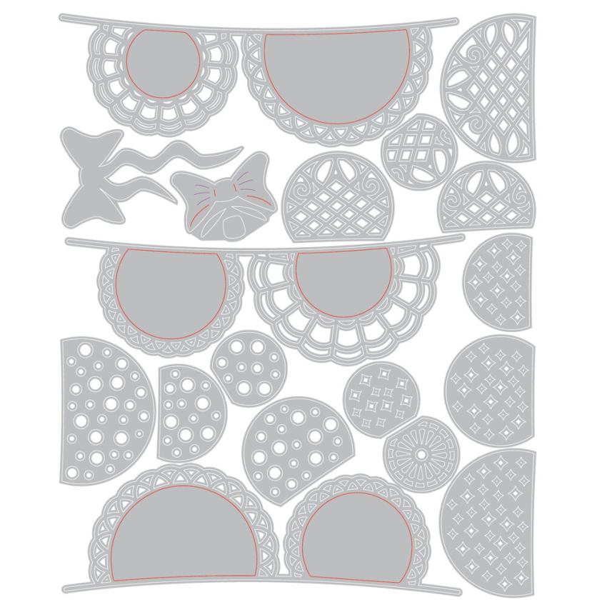 Sizzix - Stanzschablone "Doily Banner" Thinlits Craft Dies by 49 and Market
