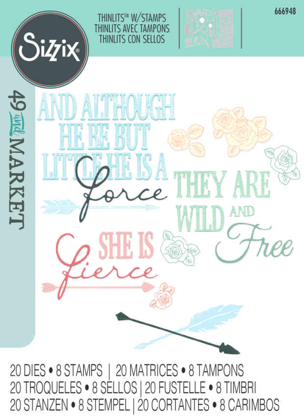 Sizzix - Stanzschablone & Stempelset "Forces of Nature" Thinlits Craft Dies & Clear Stamps by 49 and Market
