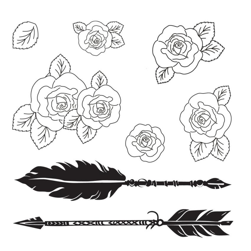 Sizzix - Stanzschablone & Stempelset "Forces of Nature" Thinlits Craft Dies & Clear Stamps by 49 and Market