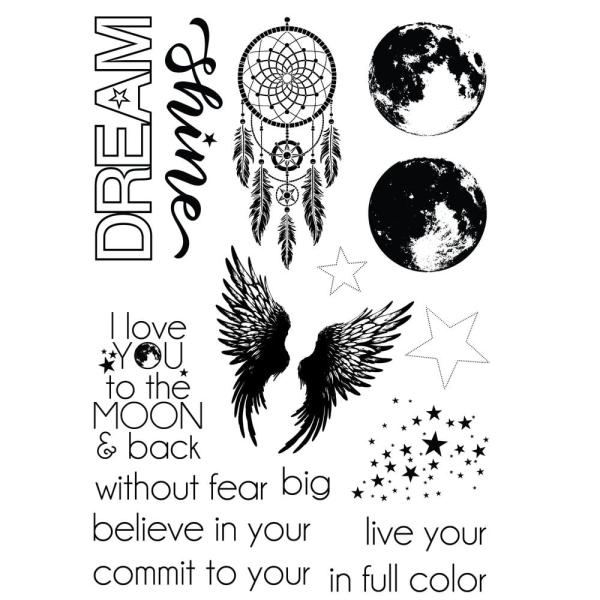 Sizzix - Stanzschablone & Stempelset "Starlight Dreams" Thinlits Craft Dies & Clear Stamps by 49 and Market