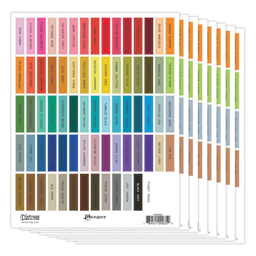 Ranger - Tim Holtz "Distress Ink Pad Label Sheet Black"