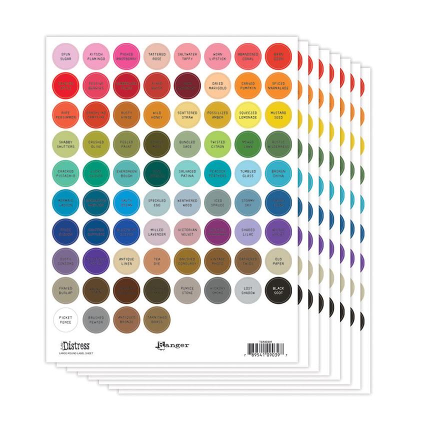 Ranger - Tim Holtz "Distress Large Round Label Sheet Black"