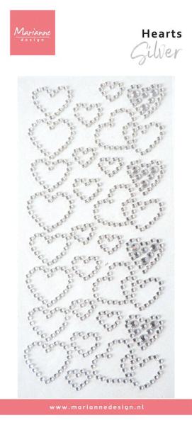 Marianne Design - Schmucksteine "Silver" Hearts Rhinestones