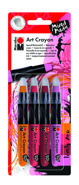 Art Crayon - Aquarell-Wachsmalstift 4er Set "Lovely Red"