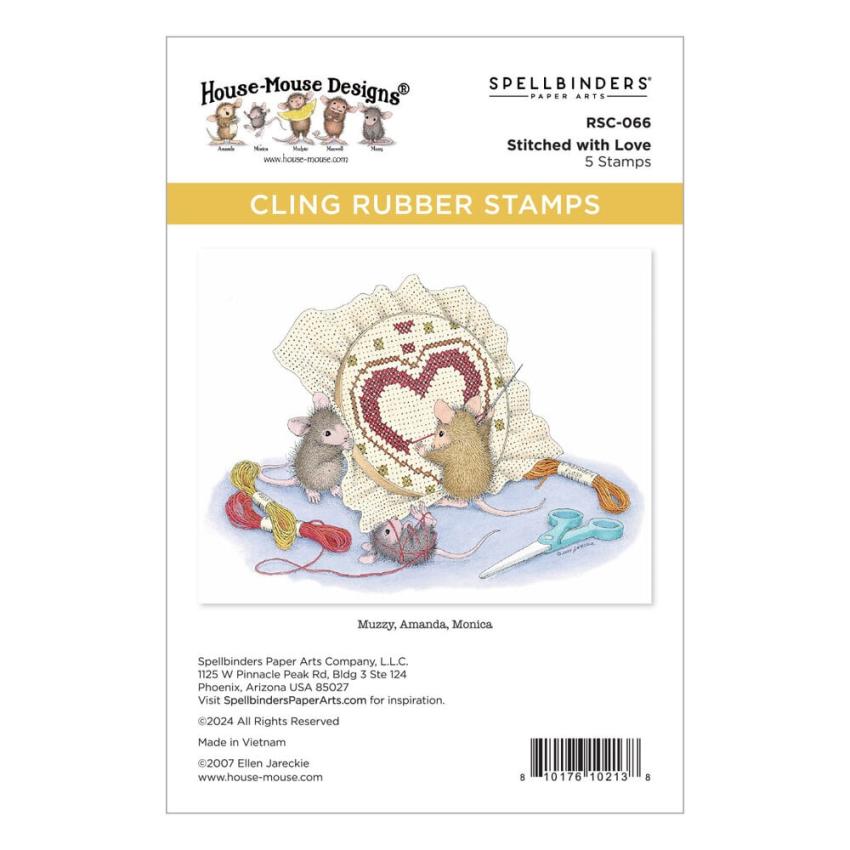 Spellbinders - Gummistempel Set "Stitched with Love" Cling Stamp