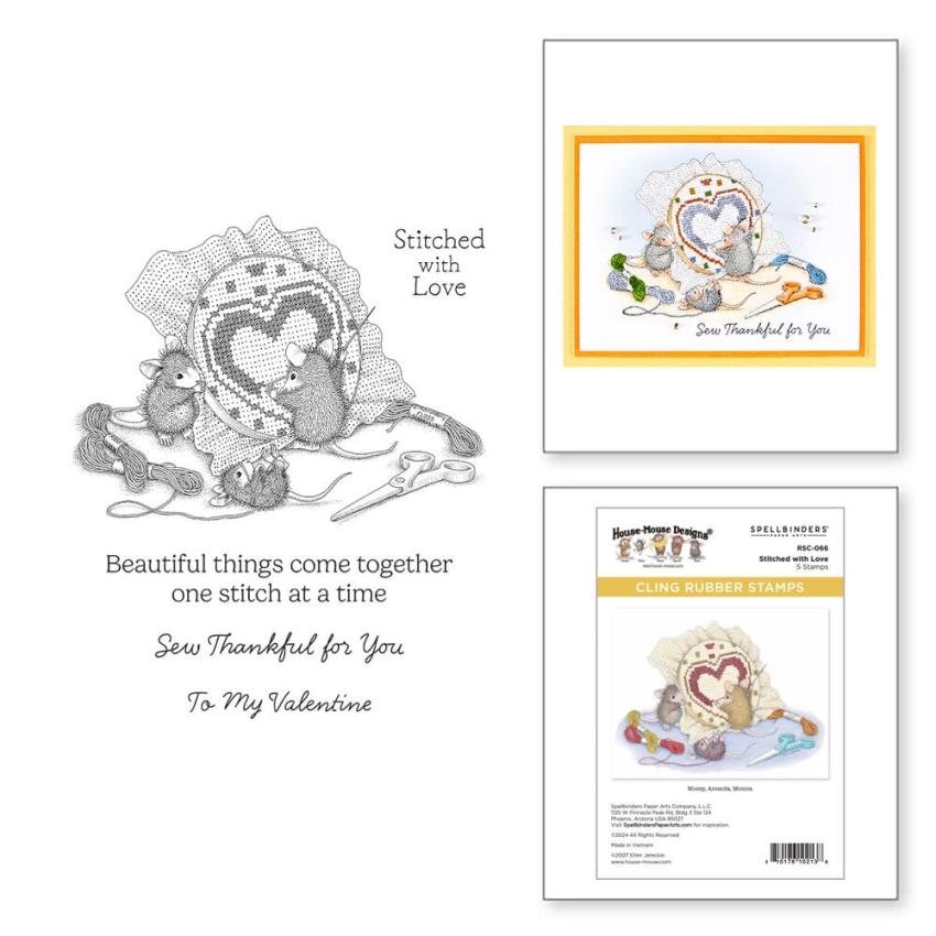 Spellbinders - Gummistempel Set "Stitched with Love" Cling Stamp