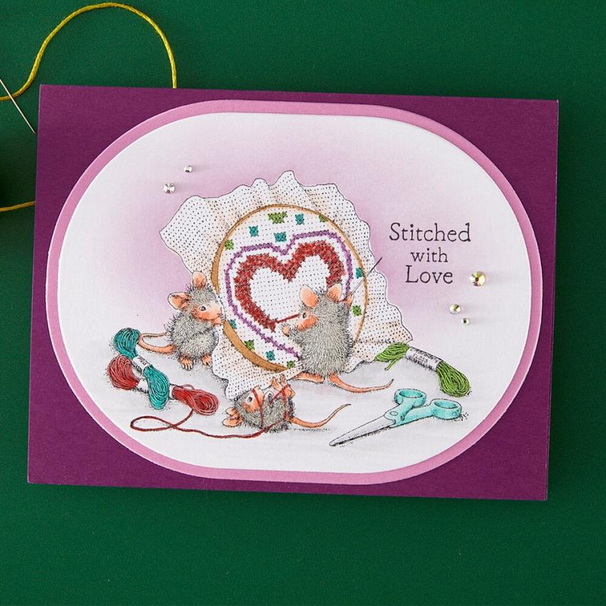 Spellbinders - Gummistempel Set "Stitched with Love" Cling Stamp