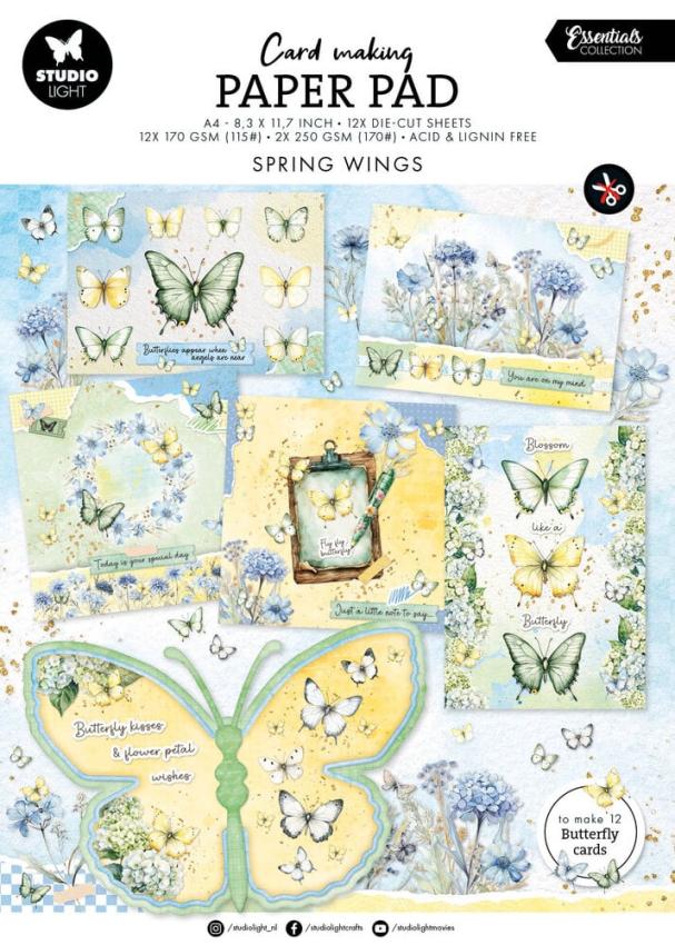 Studio Light  "Spring Wings" Cardmaking Pad A4