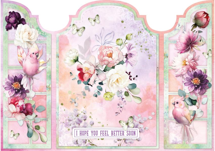 Studio Light  "Blooming Flowers" Cardmaking Pad A4