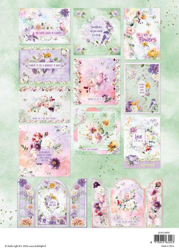 Studio Light  "Blooming Flowers" Cardmaking Pad A4
