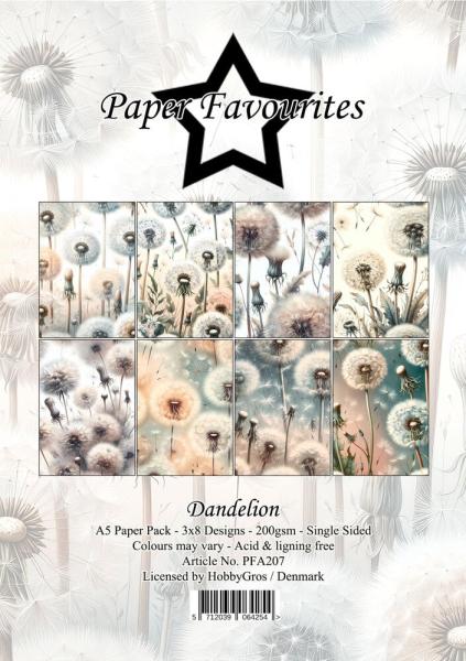 Paper Favourites - Designpapier "Dandelion" Paper Pack A5 - 24 Bogen
