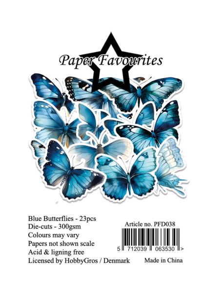 Paper Favourites - Stanzteile "Blue Butterflies" Die Cuts 
