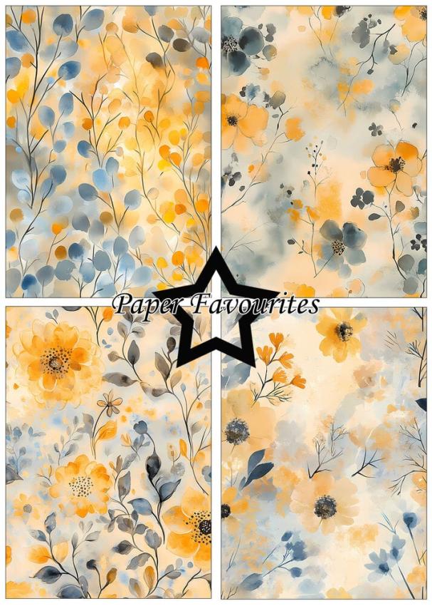 Paper Favourites - Designpapier "Watercolour Flowers" Paper Pack A5 - 24 Bogen