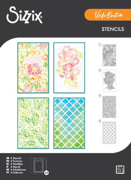 Sizzix - Schablone "Buildables Botanicals #1" Stencil Design by Vicki Boutin