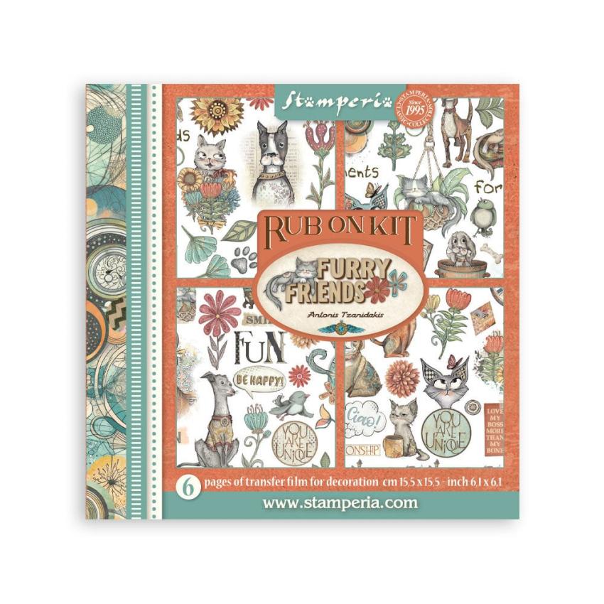 Stamperia - Transfer Aufkleber "Furry Friends" Rub-On Kit