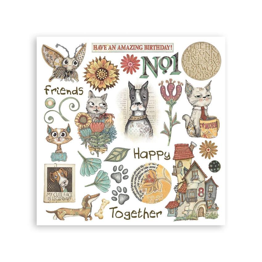 Stamperia - Transfer Aufkleber "Furry Friends" Rub-On Kit