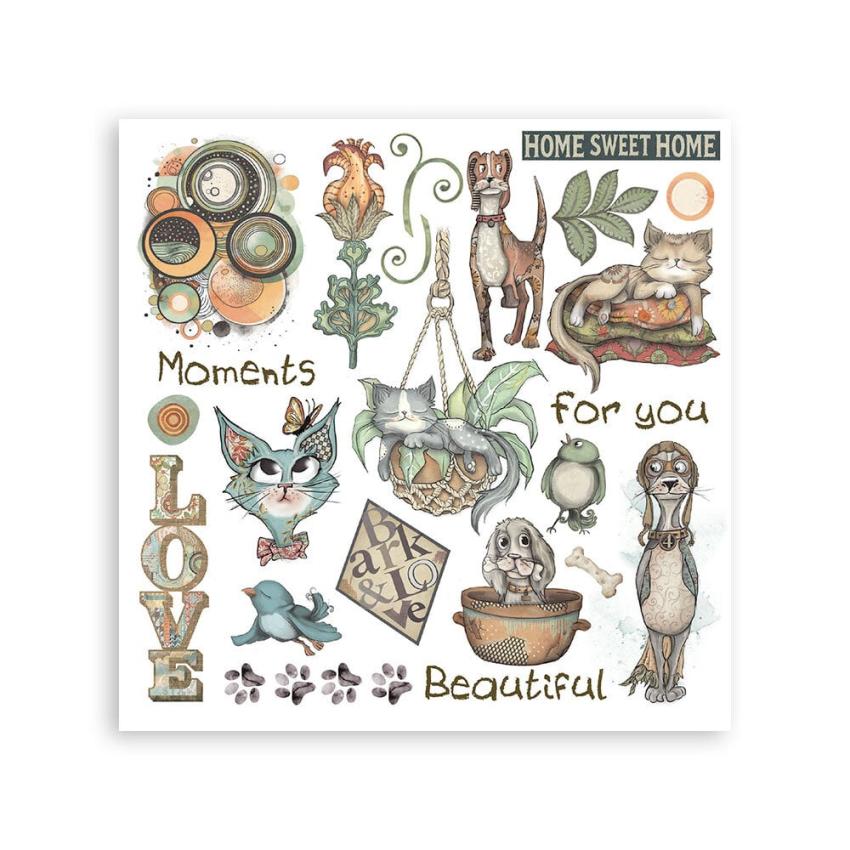 Stamperia - Transfer Aufkleber "Furry Friends" Rub-On Kit