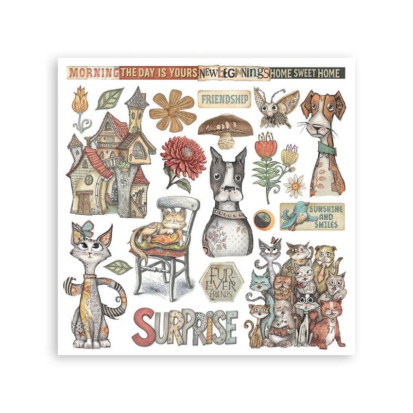 Stamperia - Transfer Aufkleber "Furry Friends" Rub-On Kit