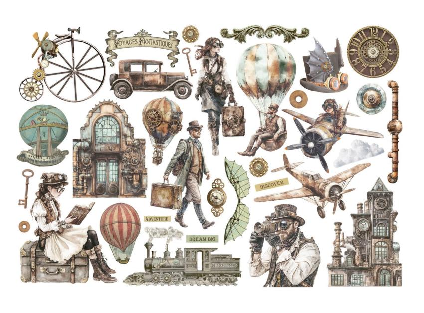 Stamperia - Stanzteile "Voyages Fantastiques " Die Cuts Ephemera