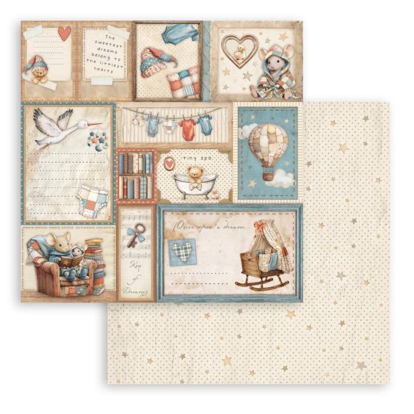 Stamperia - Designpapier "Baby" Paper Pack 8x8 Inch - 6 Bogen