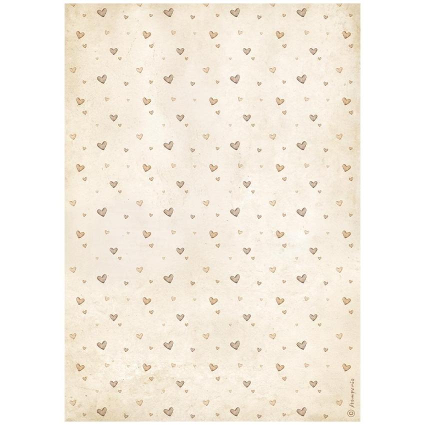 Stamperia - Decopatch Papier "Hearts Pattern" Decoupage A4 - 6 Bogen  