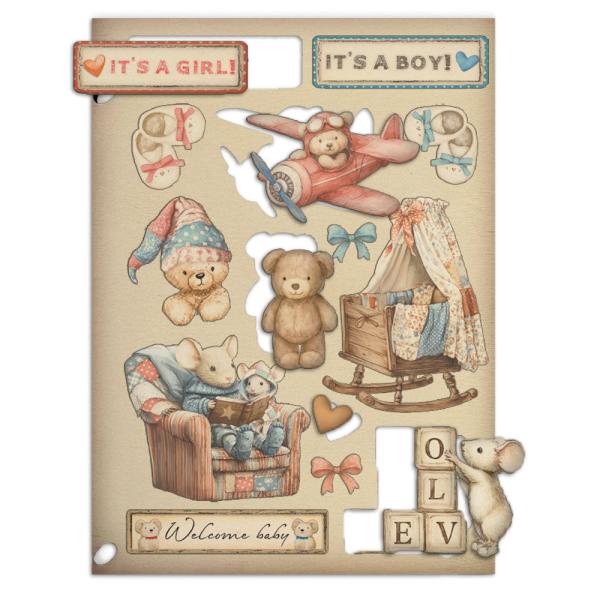 Stamperia - Holzteile A5 "Baby" Wooden Shapes