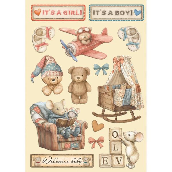 Stamperia - Holzteile A5 "Baby" Wooden Shapes