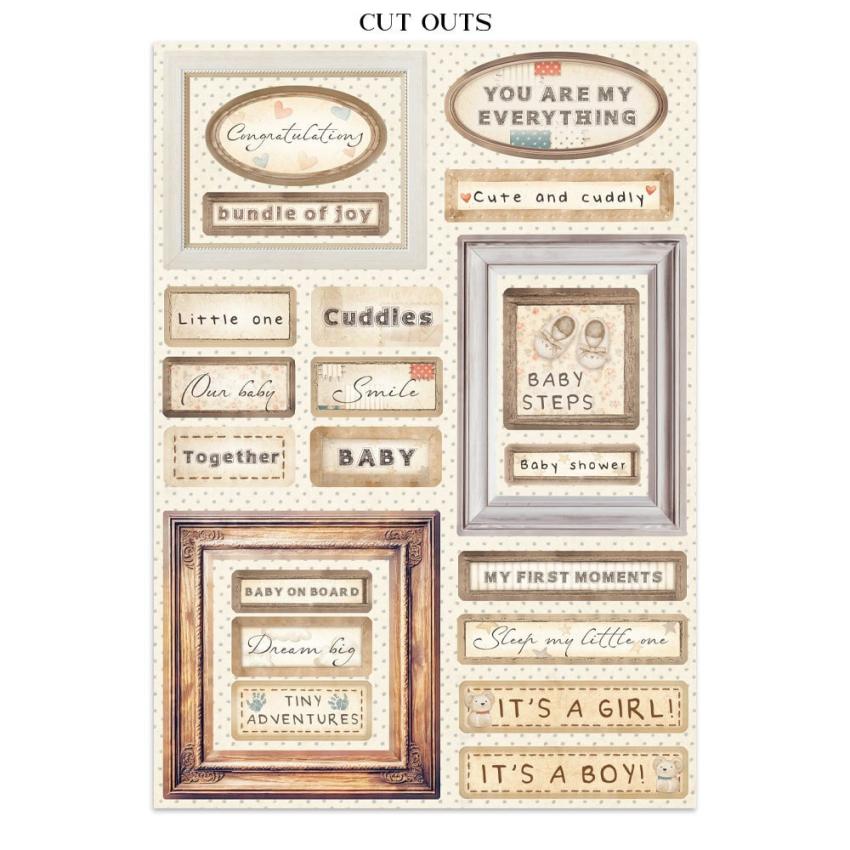 Stamperia - Papier, Aufkleber & Stanzteile "Baby" Junk Journal Backgrounds,Stickers,Cut-Outs