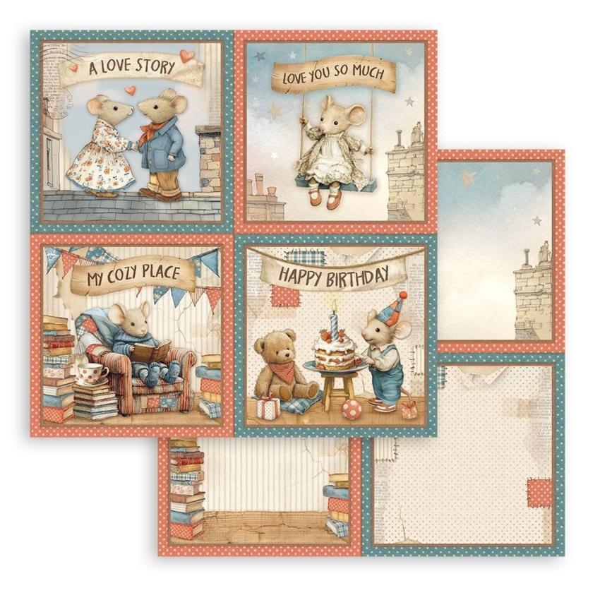 Stamperia - Designpapier "4 Cards" Paper Sheets 12x12 Inch - 10 Bogen