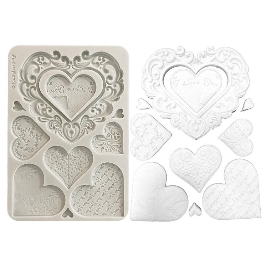 Stamperia - Gießform A5 "Hearts" Soft Mould 