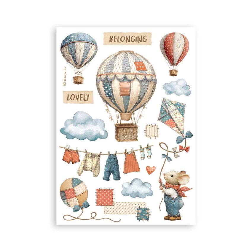 Stamperia - Washi Papier "Family" Washi Pad 14,8x21cm - 8 Bogen