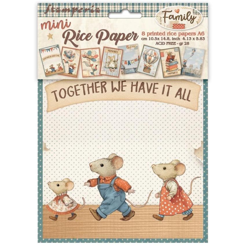Stamperia - Decopatch Papier "Family" Decoupage A6 - 8 Bogen  