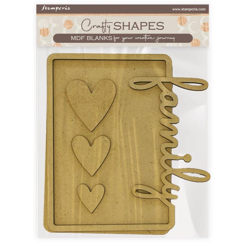 Stamperia - Holzteile "Family Hearts" MDF Crafty Shapes Blanks